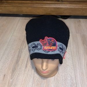 Spiderman black gray spider winter beanie